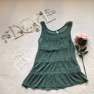 Beautiful sage green sleeveless top.